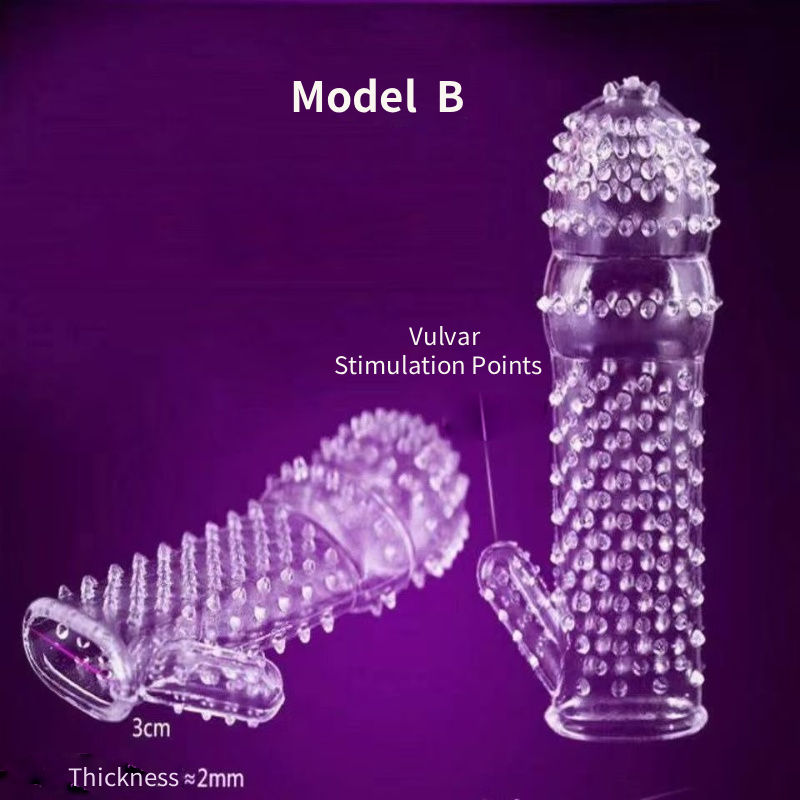 Silicone Multi Shape Spike Teeth Set Clear Crystal Condom Adult Sex Toys Transparent Reusable Condom for Adult Men
