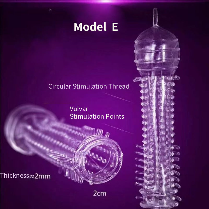 Silicone Multi Shape Spike Teeth Set Clear Crystal Condom Adult Sex Toys Transparent Reusable Condom for Adult Men