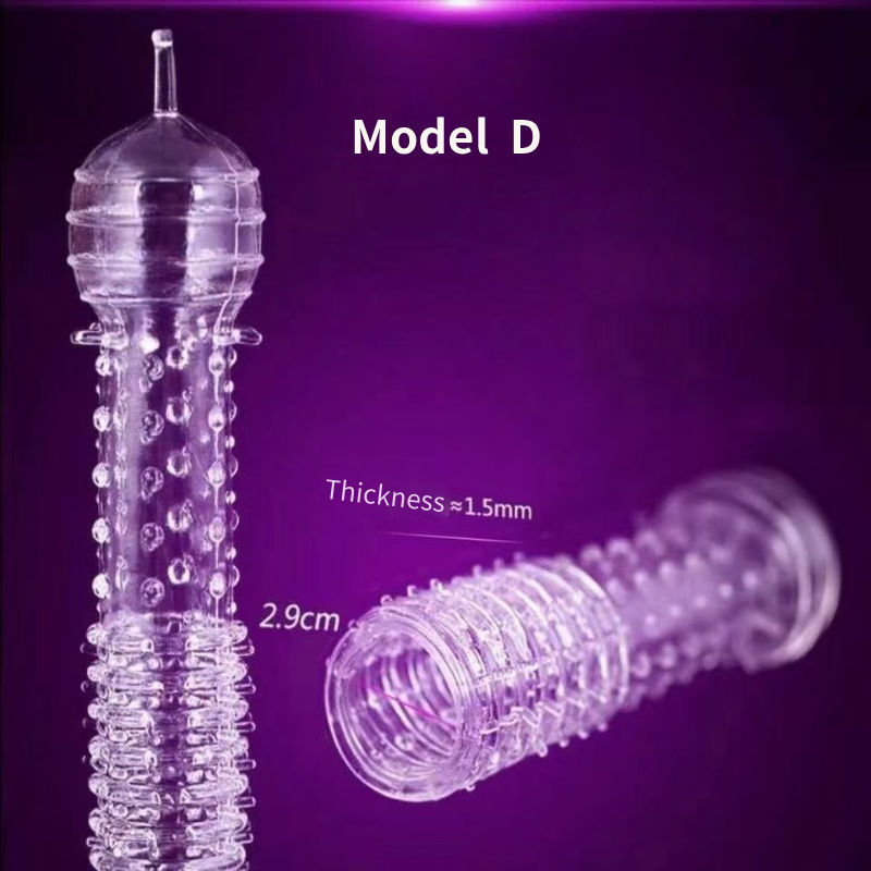 Silicone Multi Shape Spike Teeth Set Clear Crystal Condom Adult Sex Toys Transparent Reusable Condom for Adult Men