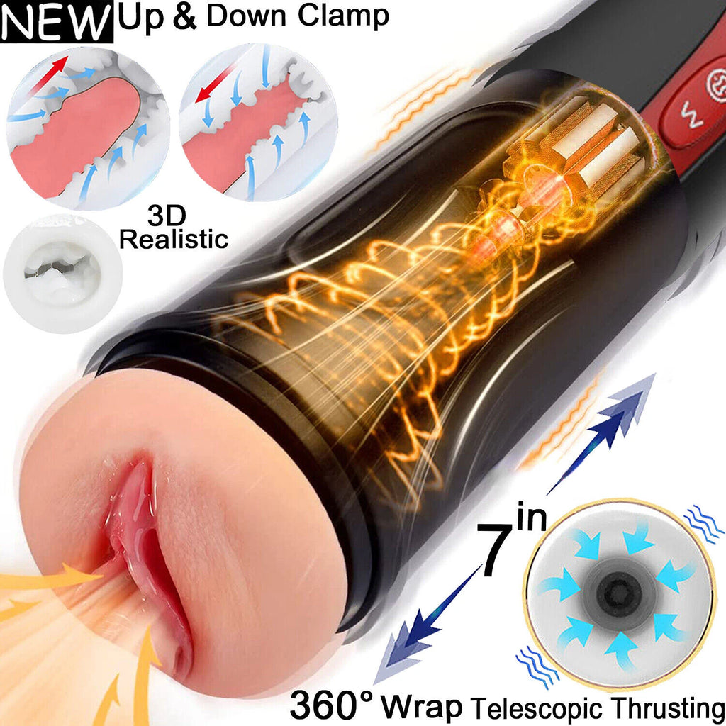 Automatic Male Masturbater Heating Sucking Pussy Thrusting Stroker Cup Lubricant
