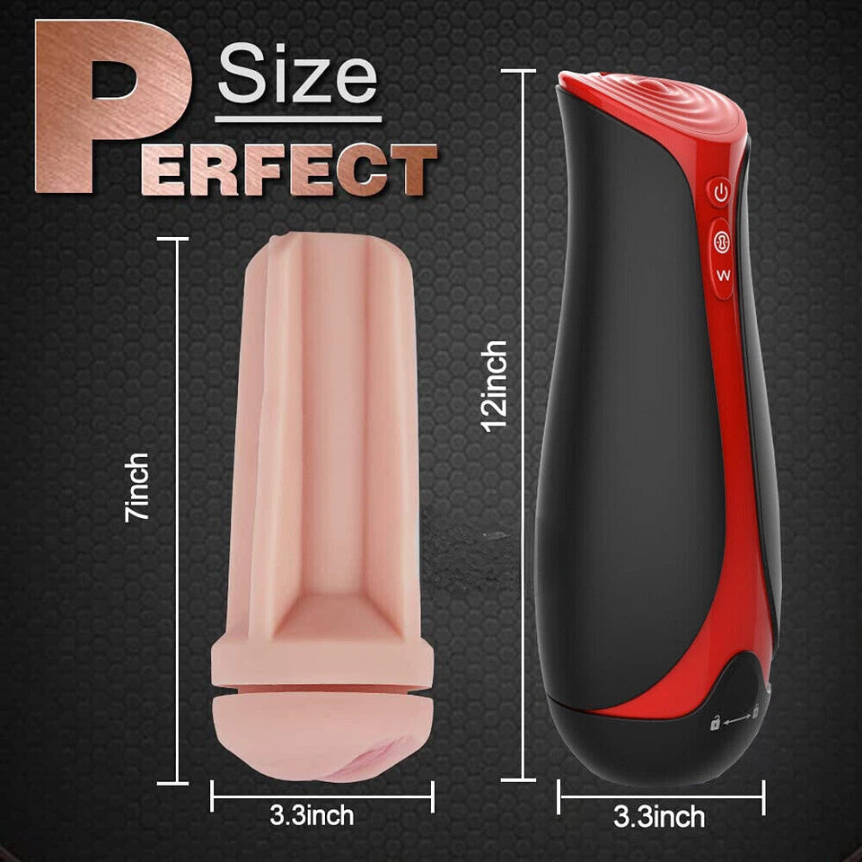 Automatic Male Masturbater Heating Sucking Pussy Thrusting Stroker Cup Lubricant