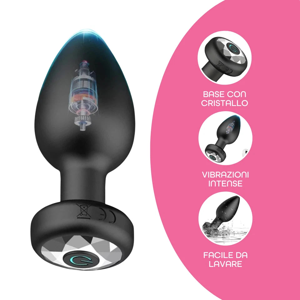 Vibrating Anal Plug with Prostate Stimulator Remote Control 10 Vibration Modes