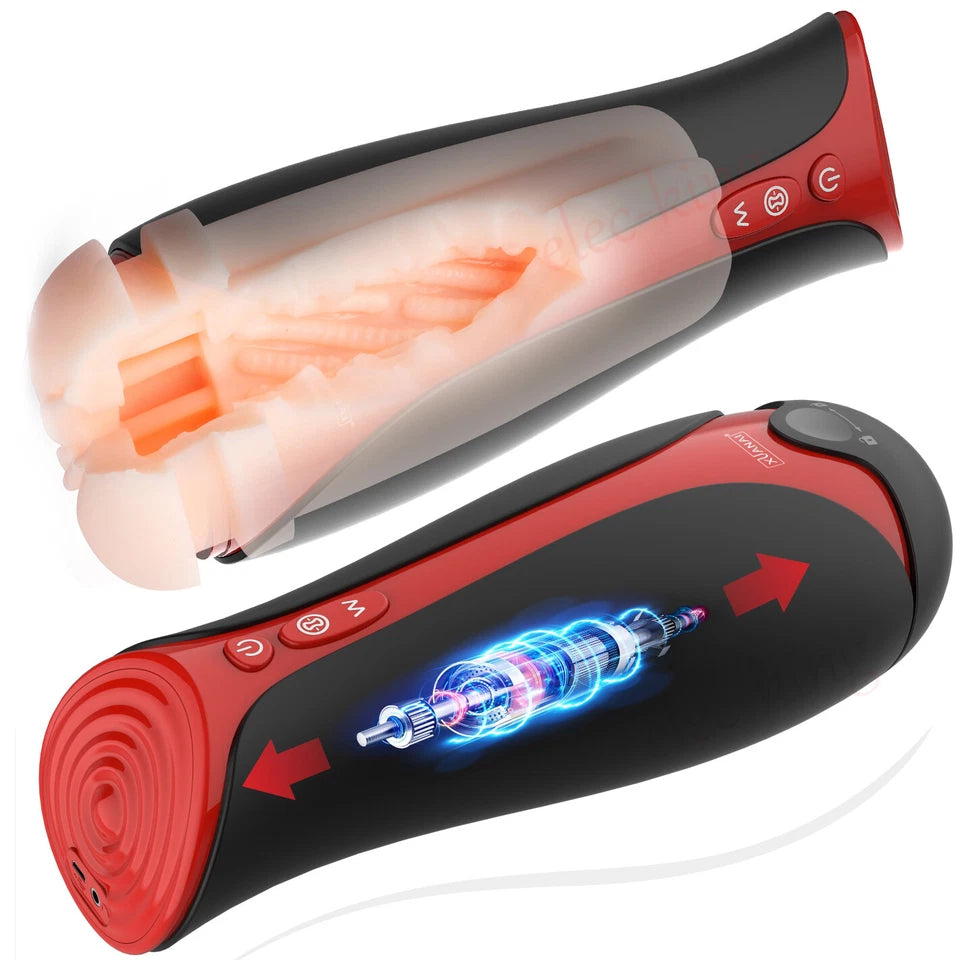 Automatic Male Masturbater Heating Sucking Pussy Thrusting Stroker Cup Lubricant