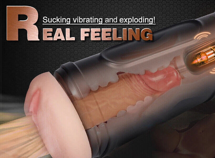 Automatic Male Masturbater Heating Sucking Pussy Thrusting Stroker Cup Lubricant